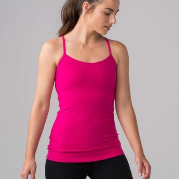 lululemon athletica Tops - Lululemon Power Y Tank Hot Pink Straps Size 6